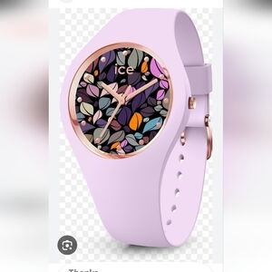 Ice Silicone Lavender Watch With Floral Design‎ NWOT